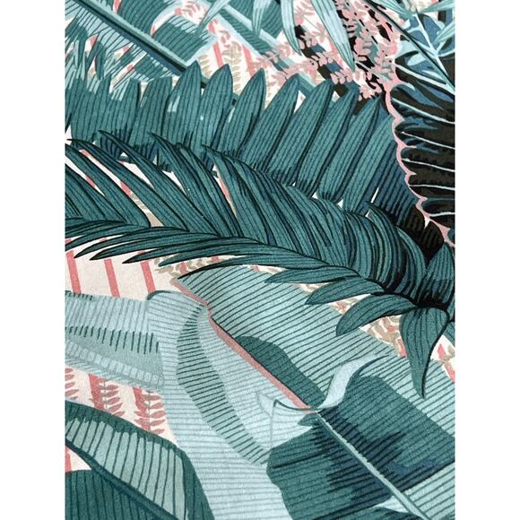 Vtg Warner & Sons Upholstery Fabric 2 Yards Brisbane Palms Large Scale Green - Picture 4 of 11